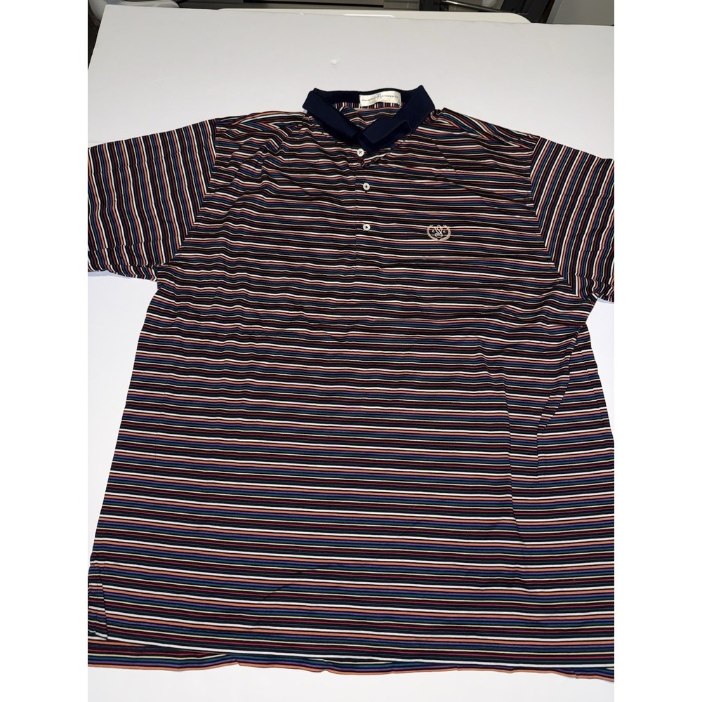 Fairway & Greene Men XXL Polo Shirt Multicolor Striped 100% Mercerized Cotton